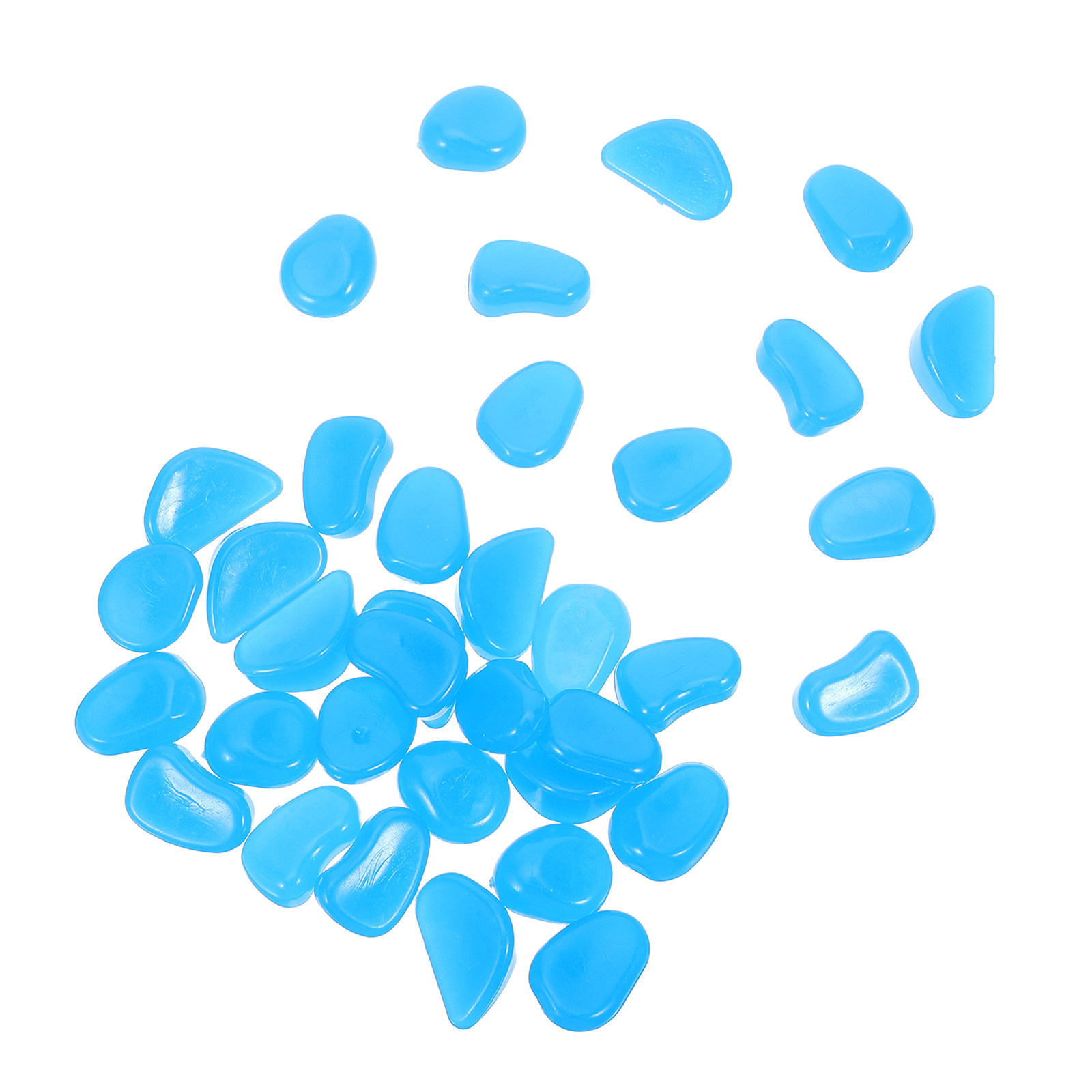 Aquarium Fish Glow In The Dark - 50Pcs Glow-in-The-Dark Resin Pebbles Blue for