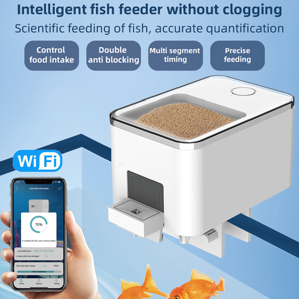Aquarium Fish Auto Feeder - WiFi Smart Automatic Feeder Aquarium Goldfish