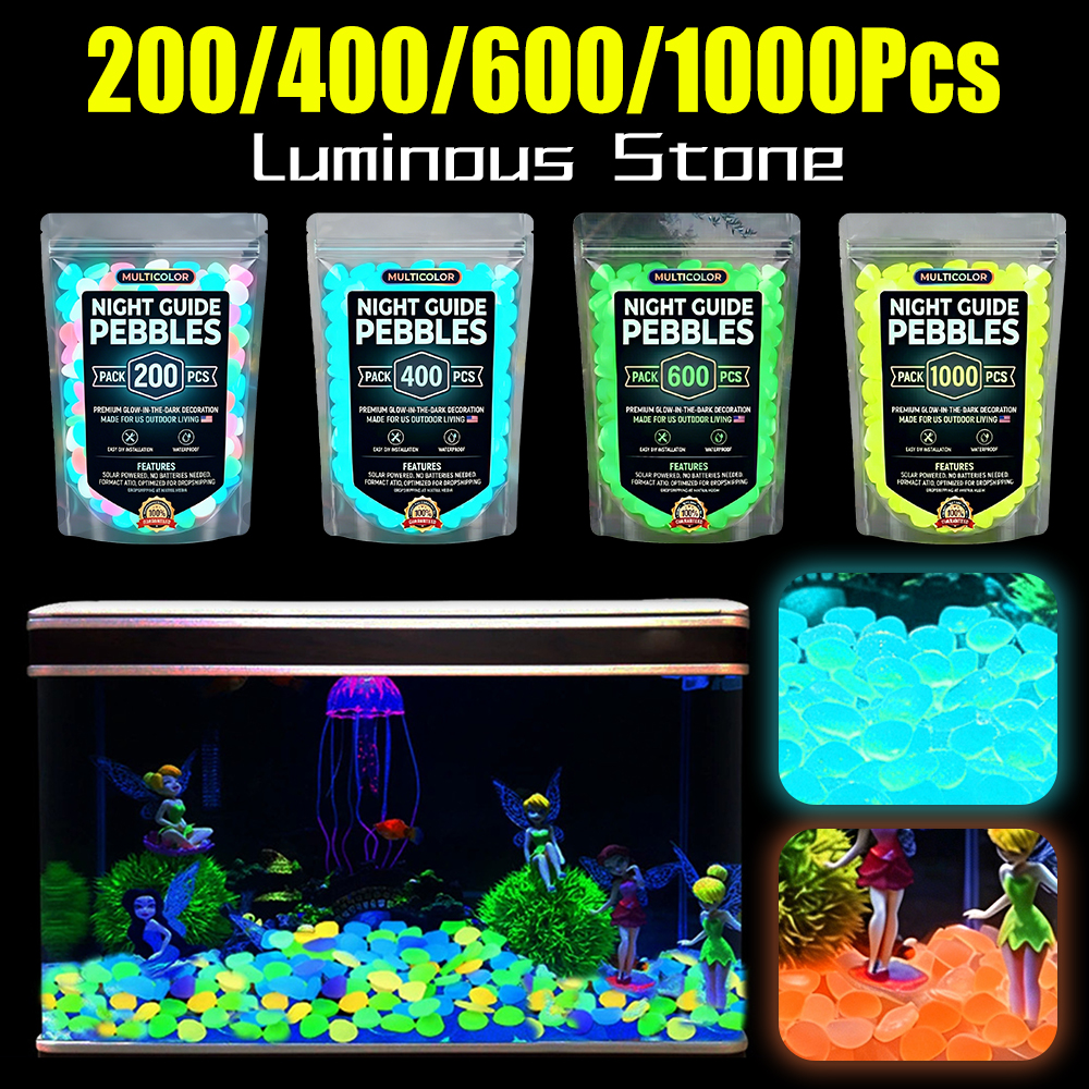 Aquarium Fish Glow In The Dark - 200-1000Pcs Luminous Sand Glow in Dark