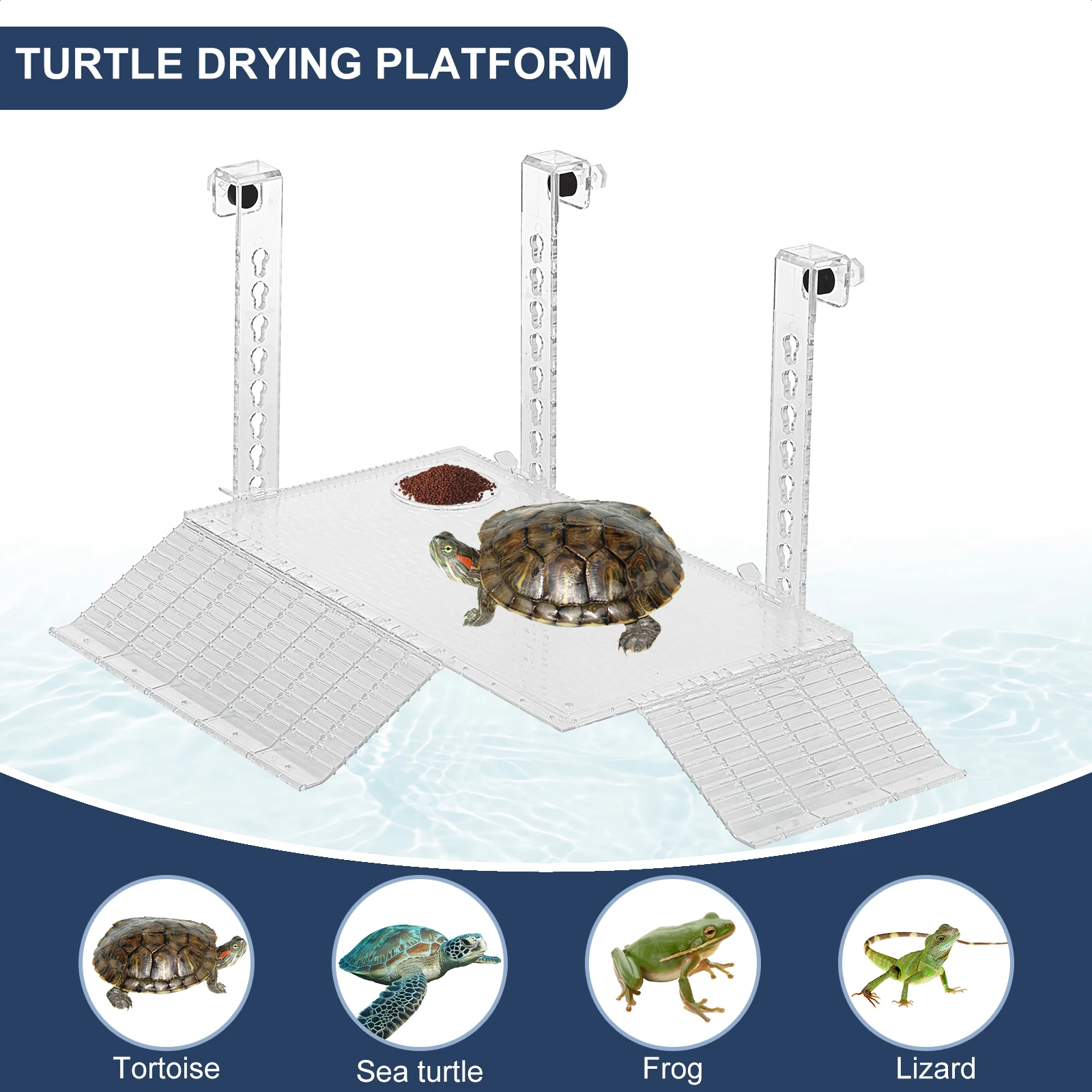 Aquarium Fish Accessories - Adjustable Turtle Basking Platform Acrylic Clear
