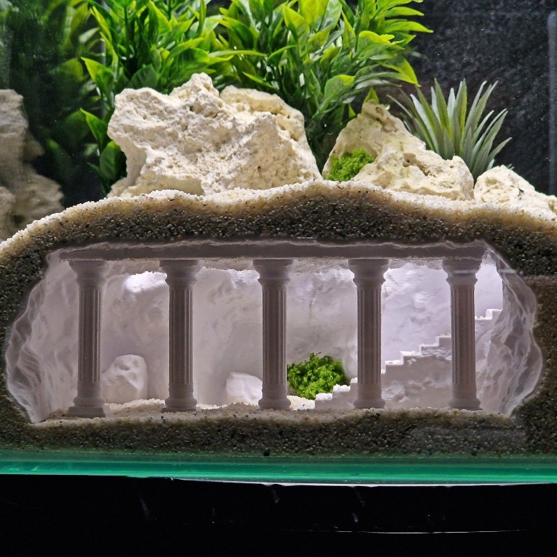 Aquarium Fish Elevator - Fish Tank Cave Aquascaping,Artificial Roman Column