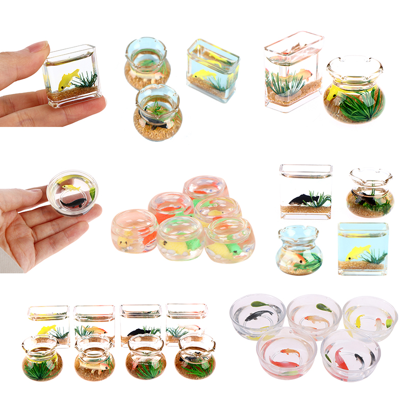 1/12 Lovely Dollhouse Miniatur - đánh giá và giá Aquarium Fish Bowl