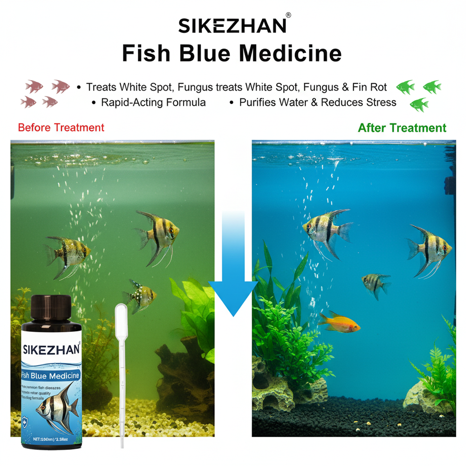 Large 500ml Methylene Blue Fis - đánh giá và giá Aquarium Fish Diseases