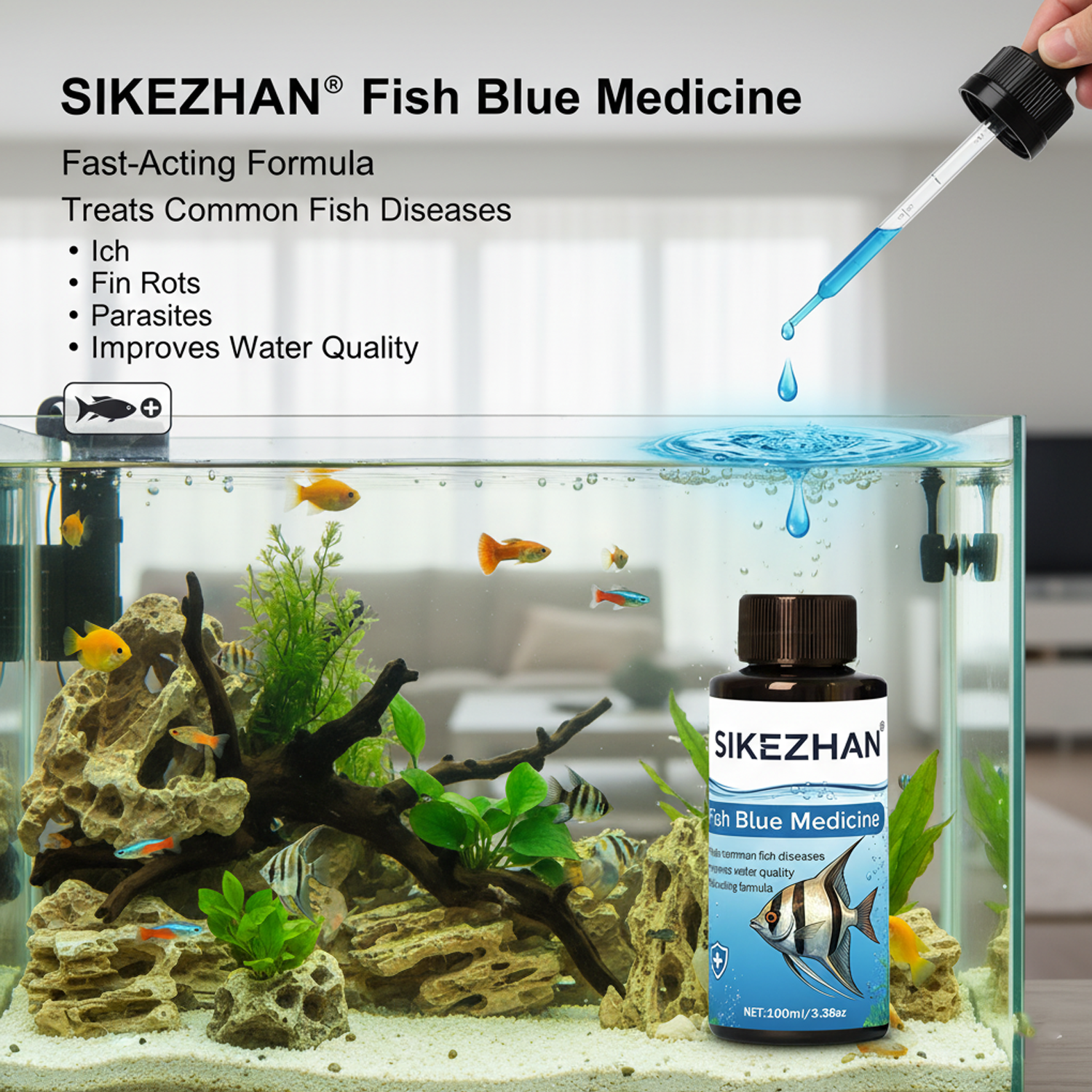 Large 500ml Methylene Blue Fis - đánh giá và giá Aquarium Fish Diseases