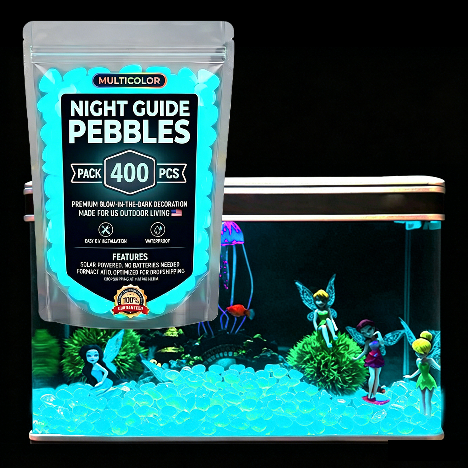200/400/600/1000pcs Glow In Th - đánh giá và giá Aquarium Fish Glow In The Dark