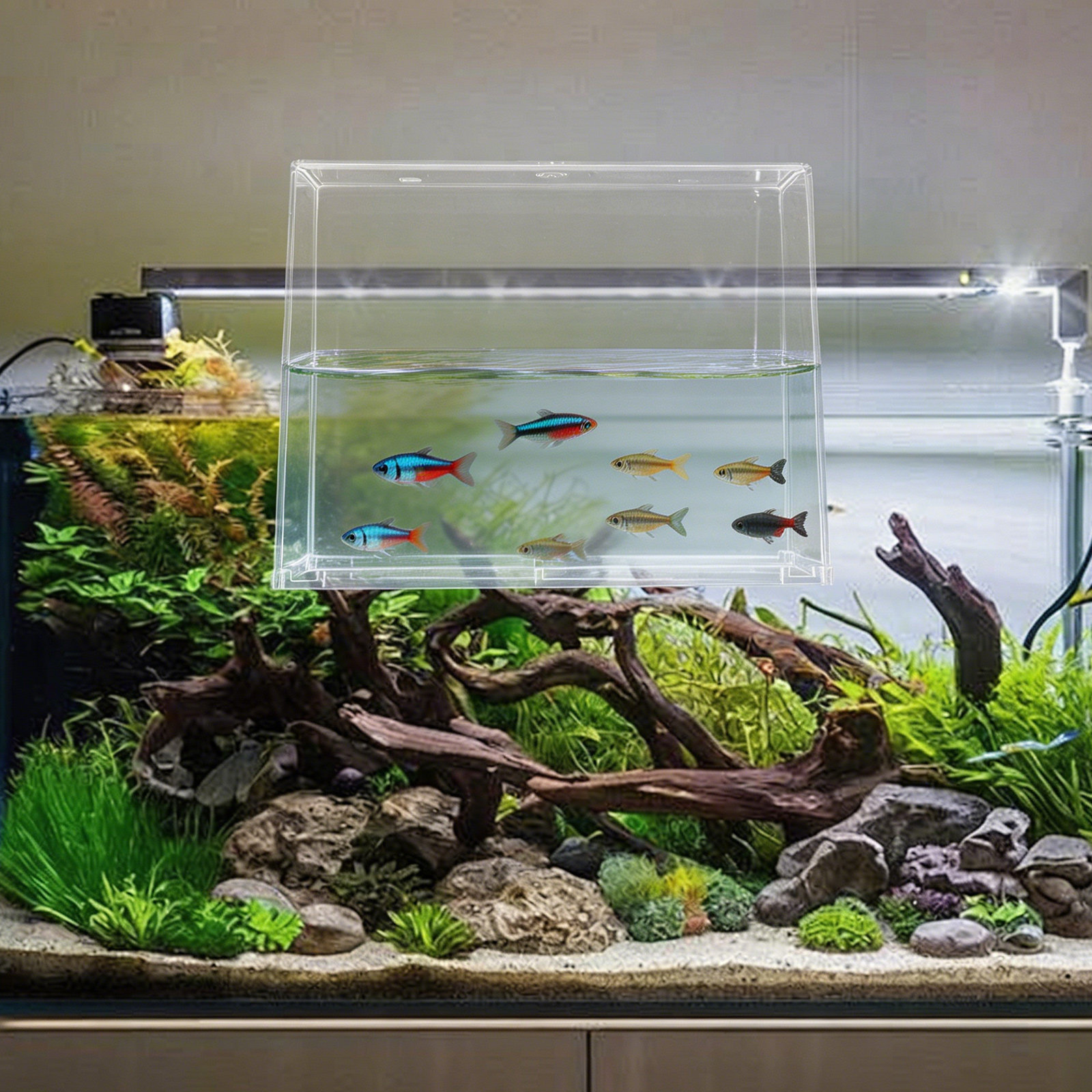 External Suspended Transparent - đánh giá và giá Aquarium Fish Elevator