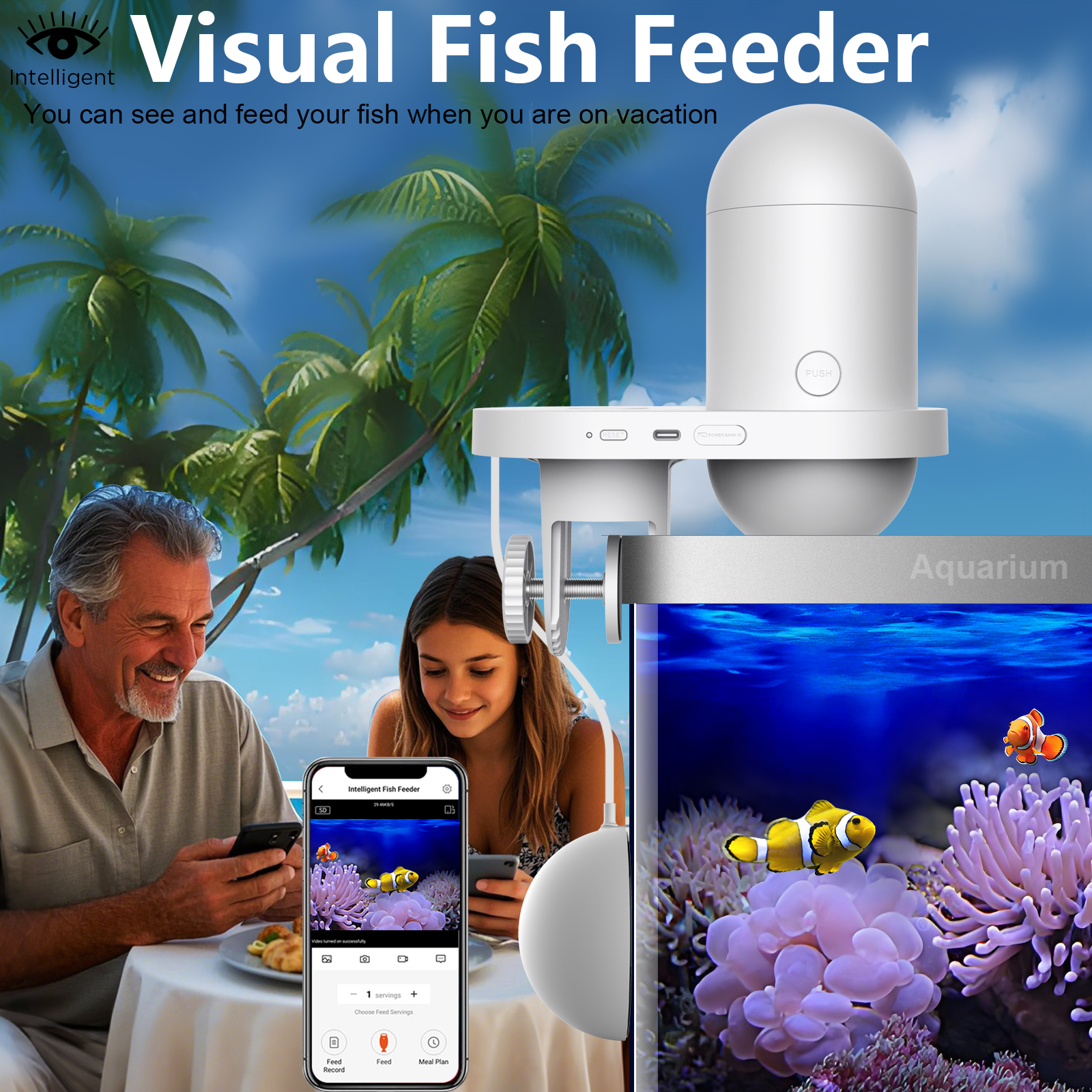 Automatic Fish Feeder With Cam - đánh giá và giá Aquarium Fish Auto Feeder