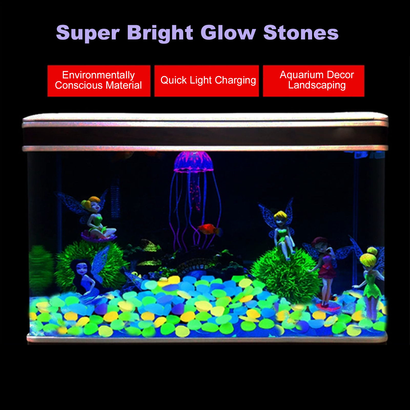 200/400/600/1000pcs Glow In Th - đánh giá và giá Aquarium Fish Glow In The Dark