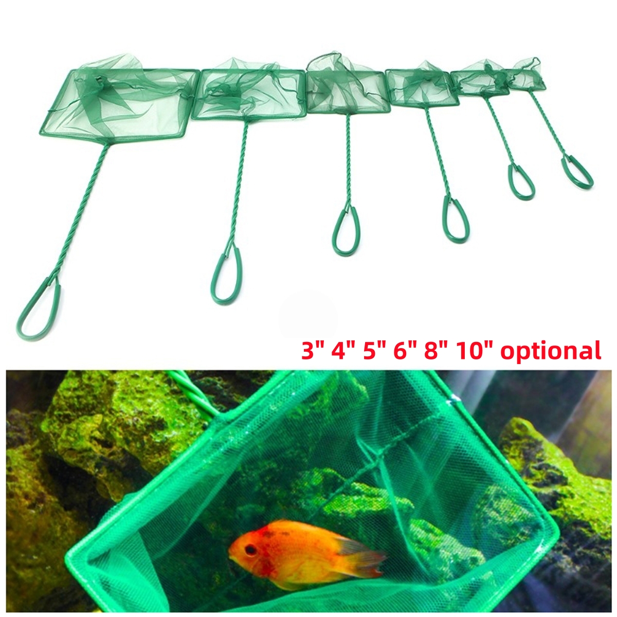 3~10 Inch Portable Nylon Green - đánh giá và giá Aquarium Fish Net Small